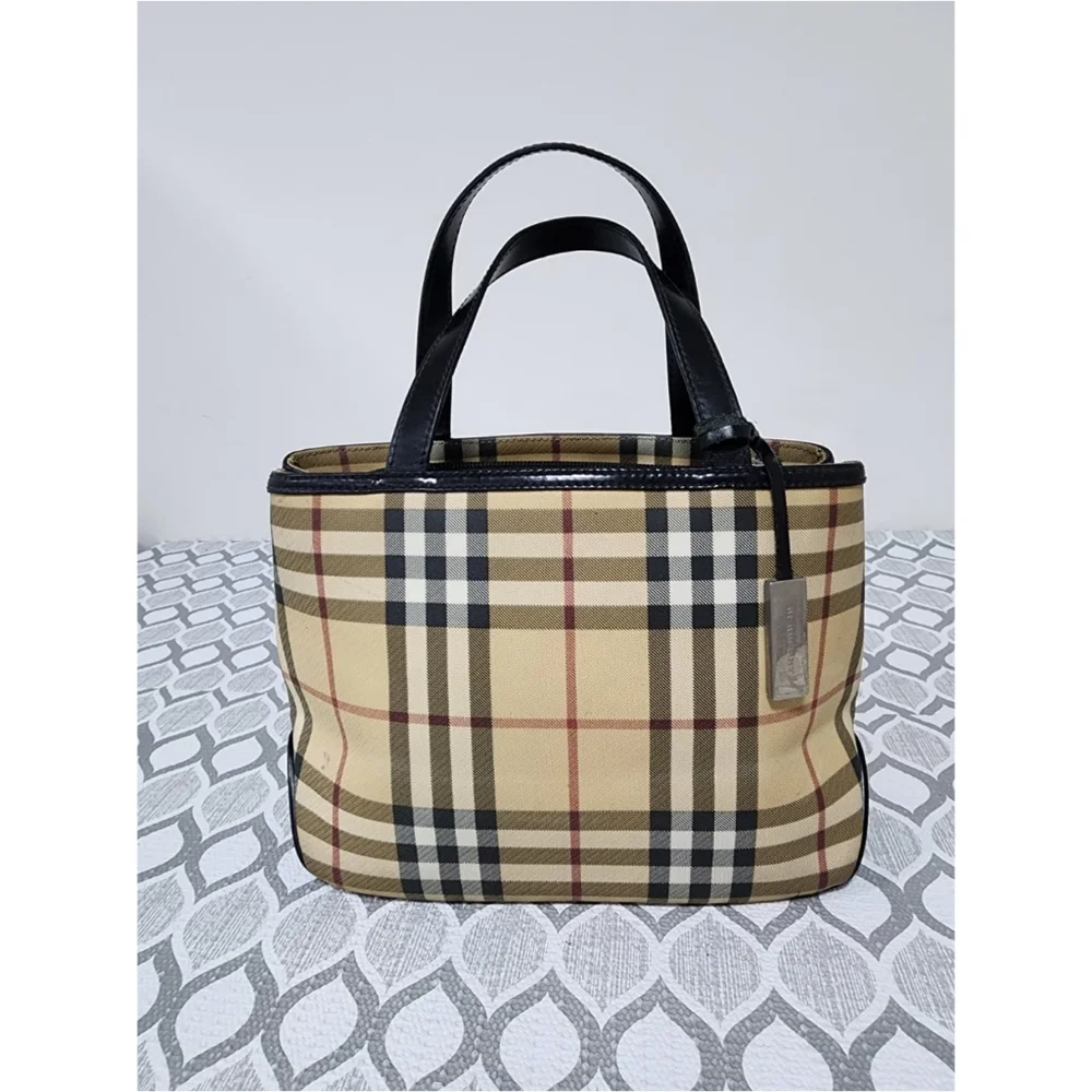 BURBERRY Vintage Nova Check Hand Bag Beige/Black - Picture 6 of 14